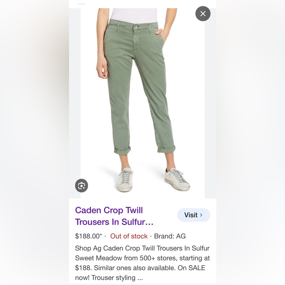 The Caden trouser by AG. Size 31 in Sweet Meadow excellent used condition.